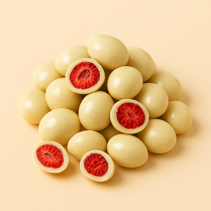 Gefriergetrocknete Erdbeeren in Joghurt-Schokolade